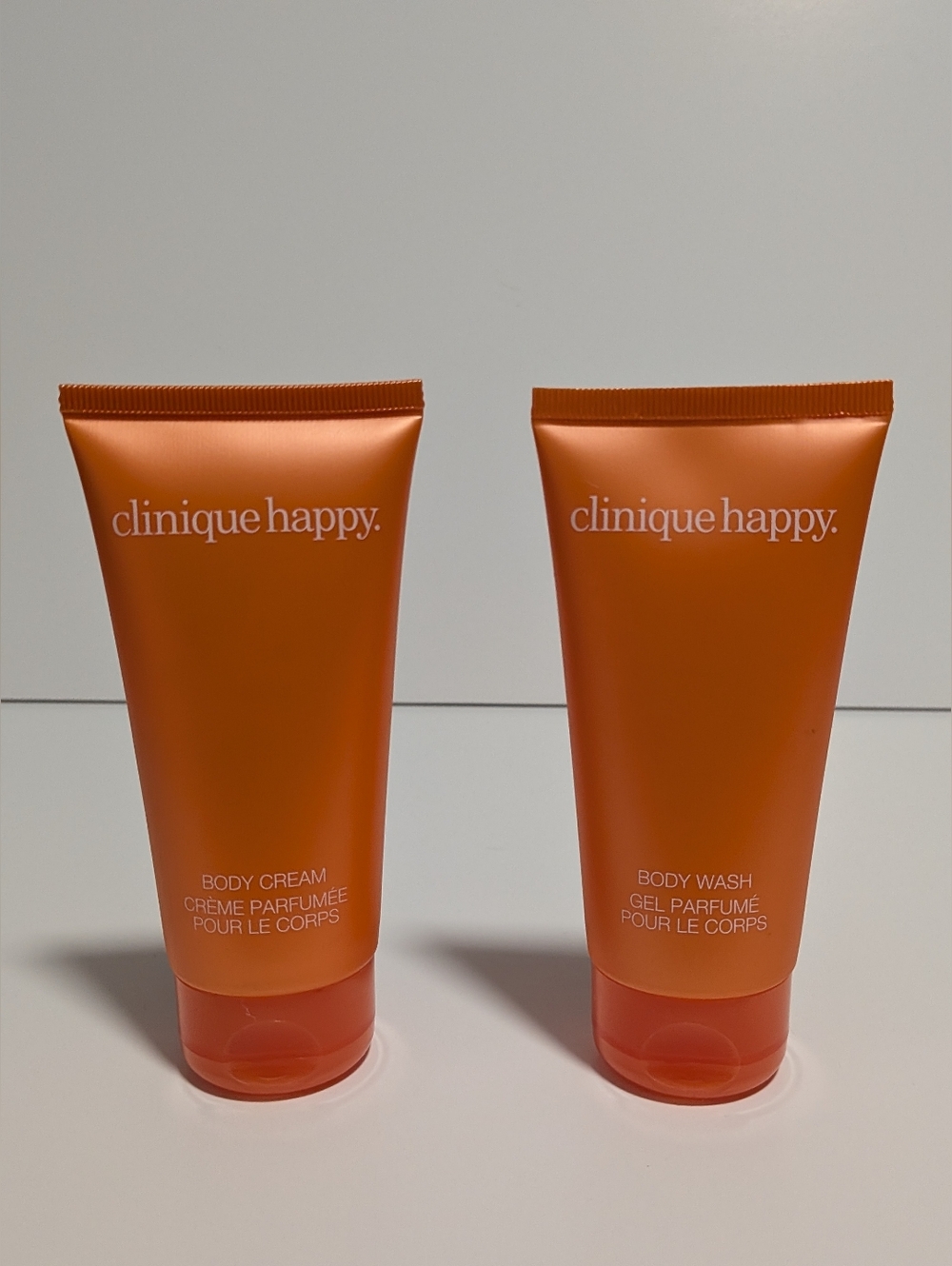 Set2)Clinique Happy Body Wash Gel With Body Cream Parfumee Set 75 Ml